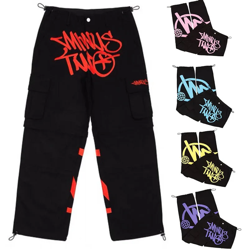 baggy streetwear sport gym jeans men clothing pantalones sweatpants  minustwo minus two cargo y2k casual pants