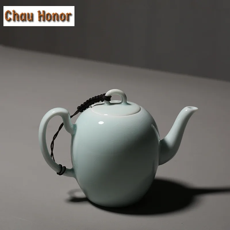 200ml Retro Celadon Jade Porcelain Teapot Handmade Misty Blue Kung Fu Tea Master Pots Pu'er Strainers Mugs Customized Teaware