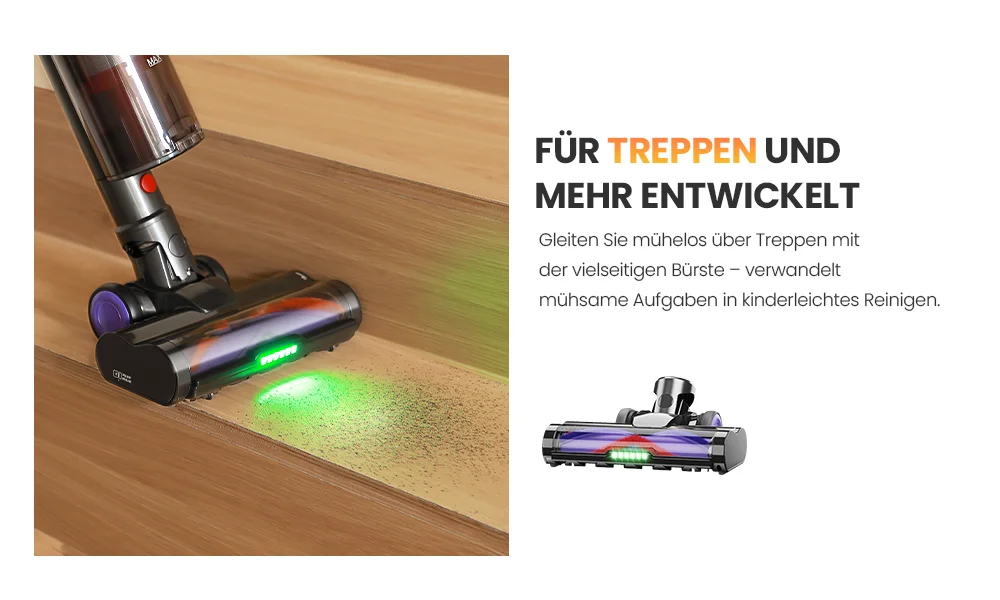 Erabros EV5 70KPA Ultra-Starker Kabelloser Staubsauger 550W 80 Minuten Laufzeit Drahtloser Staubsauger mit 4 Modi & Smart-Display – Detail 15
