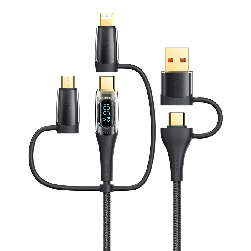 USAMS-Cable USB tipo C a tipo C para móvil, cargador de carga rápida de  100W con pantalla LED, compatible con iPhone 15 Pro Max, Macbook, iPad y  Xiaomi, U78 - AliExpress
