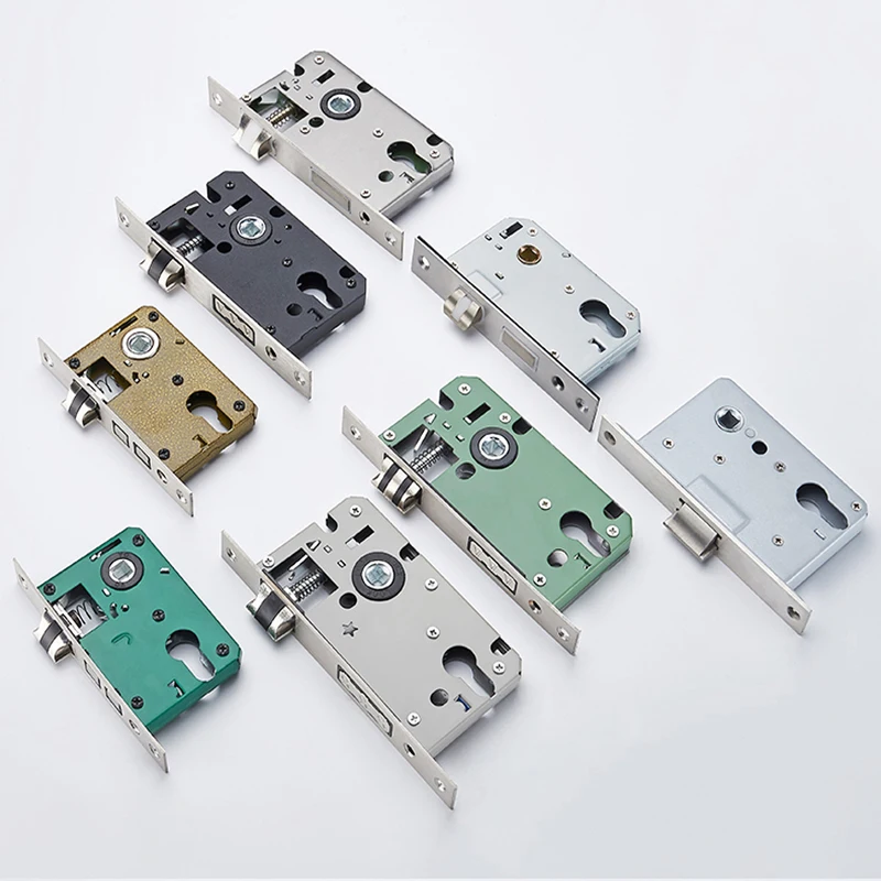 Pequeno 50 Bearing Lock Body Quarto Interior Porta de Madeira Handle Lock Acessórios Anti-colisão Mudo Sucção Magnética 58 Lock Body