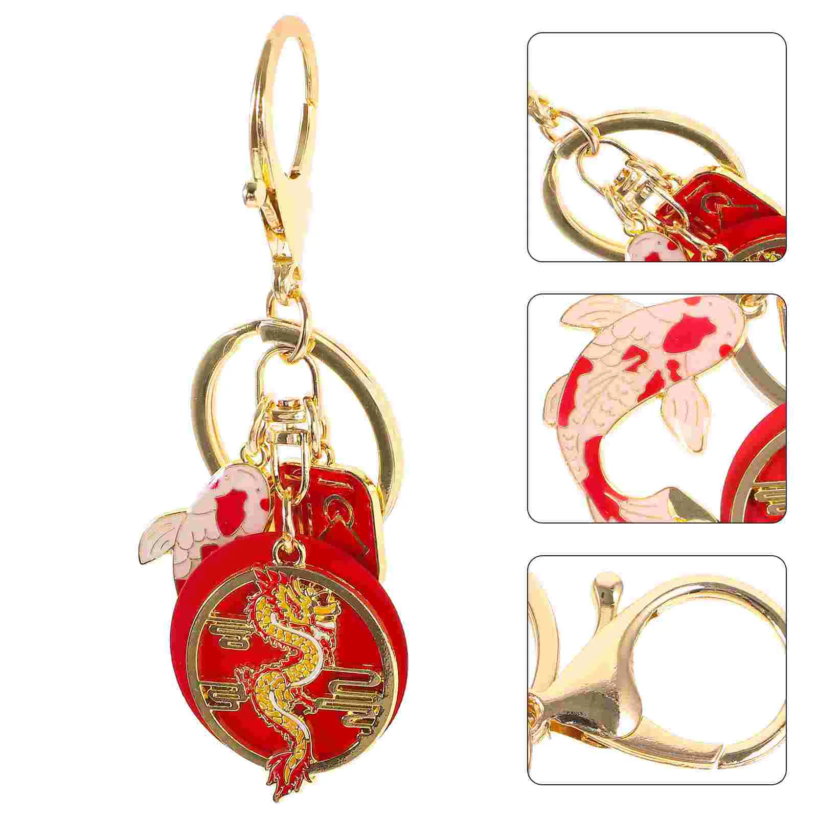 

Year of The Dragon Keychain Keychains Backpack Bag Pendant Decor Metal Lovers New