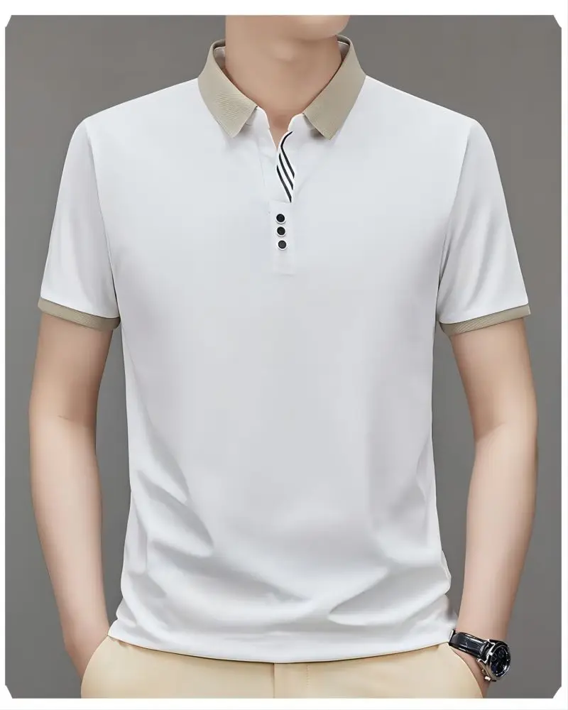 Summer Mens Jogging Polo Shirts Short Sleeve Shirt Luxury Top Casual Lapel T-shirt Men Breathable Lightweight T Shirt Homme ﻿