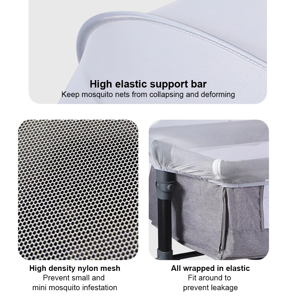 Foldable Mosquito Net Breathable Folding Crib Cover Crib Tent for Baby Crib To Keep Cats/Bugs Out