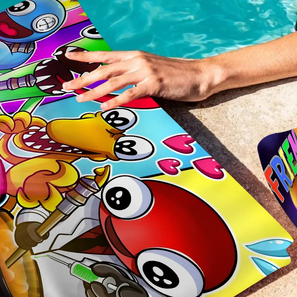 R-Rainbow F-Friends Beach Towel For Kids Personalized Bath Towel Pool Towel Vacation Gift Picnic Towel Party Gift 3