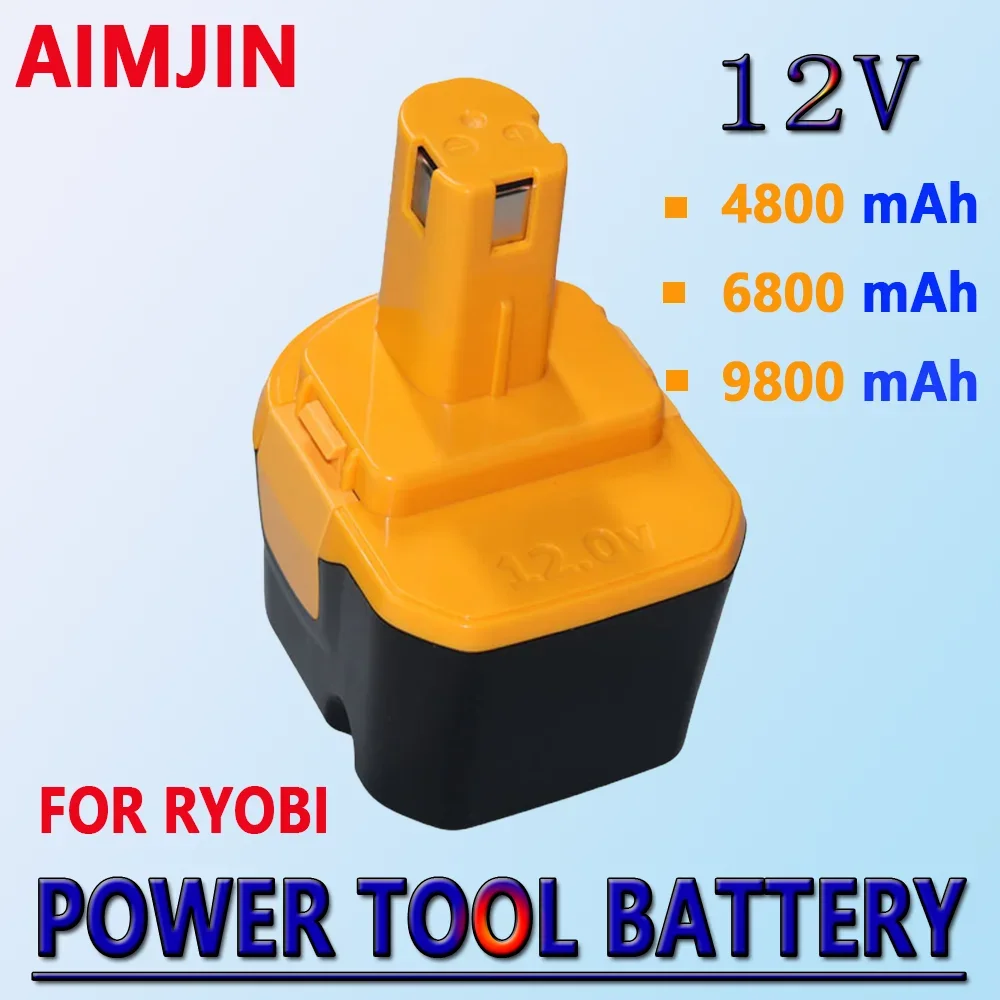 

For Ryobi 12V 4800/6800/9800mAh NiMH Battery Replacement Safety Compatible B-8286 BPT1025 RY-1204 1400143 1400652 1400670 440000