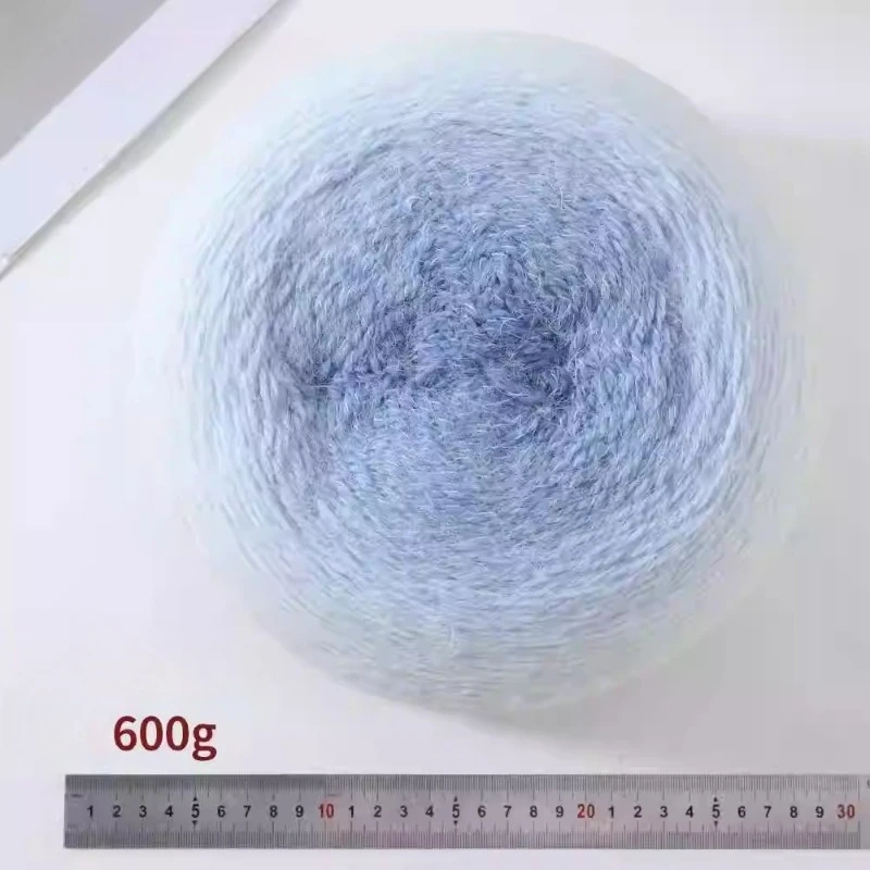 600g/볼 그라데이션 컬러 원사 플러시 아크릴 면사 손뜨개 담요 꽃다발 스웨터 숄 장갑 재료