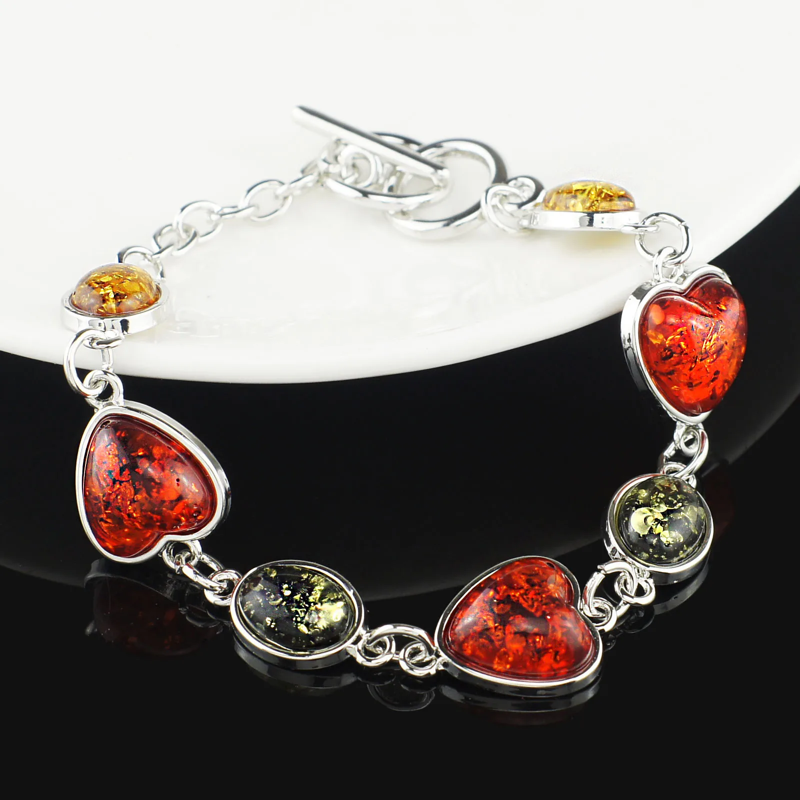 Chic Baltic Simulato Miele Sintetico Flossy Multicolor Bellissimo Braccialetto A Maglie Chic Per Gioielli Da Donna Per Ragazze L81701