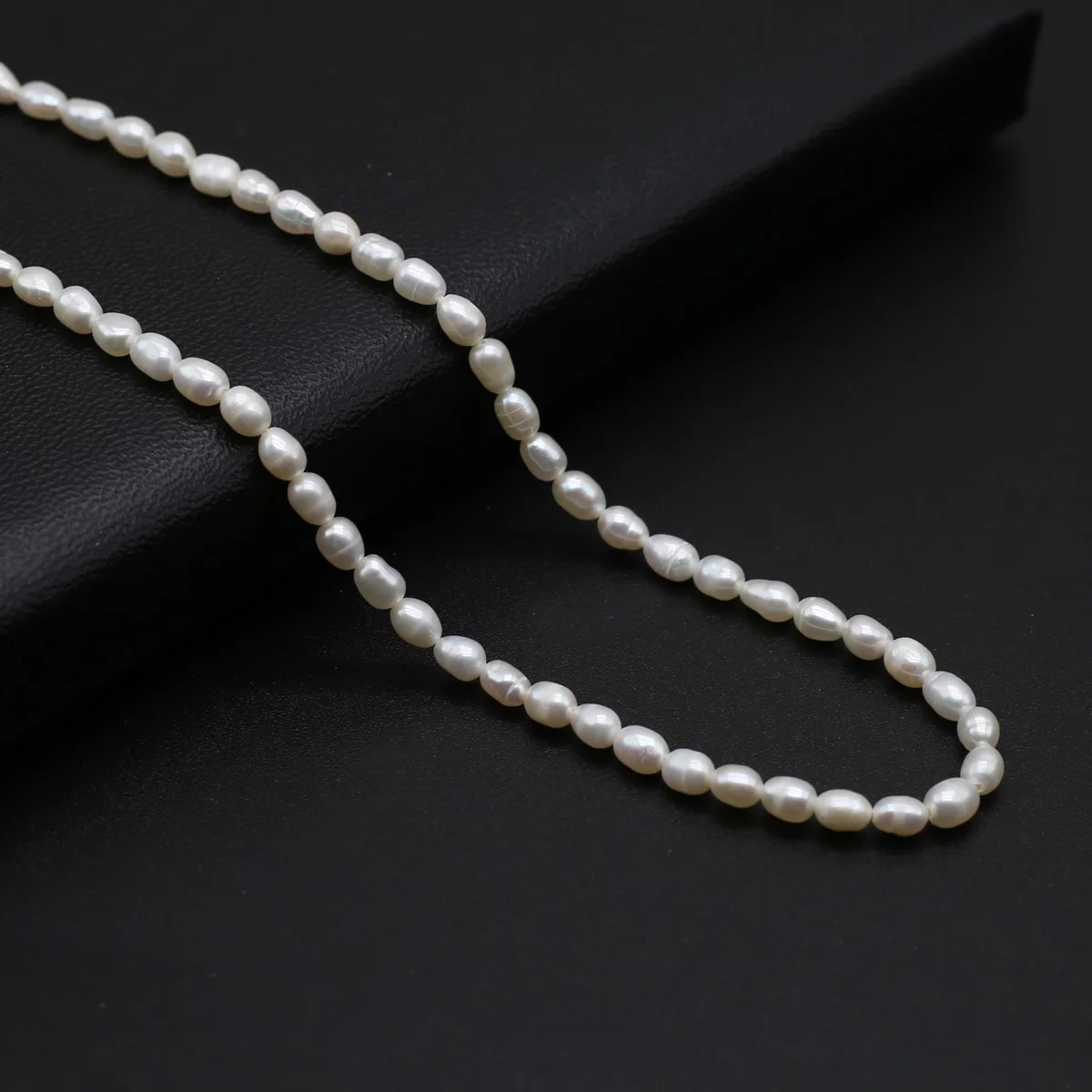 3-4mm Natural Freshwater Cultured Pearl Beads Rice Shape Loose Bead for Jewelry Making Diy Women Necklace Bracelet Crafts
