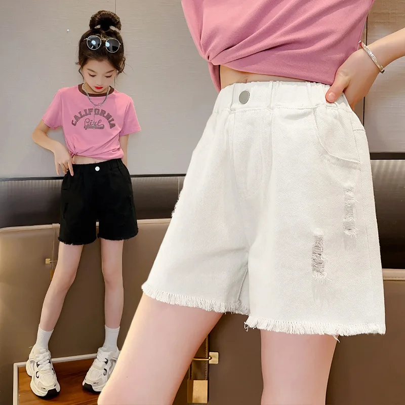 Short Long En Jean Blanc Justice Fille - Taille 16, Denim, Très Bon état