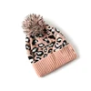 4 Color Knitted Leopard Beanies Skully Trendy Warm with Pompom Fur Pom Pom Print Winter Hat For Women Fashion Gift 4