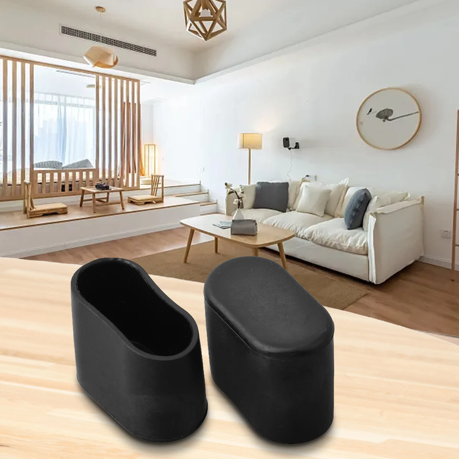 Oval Chair Leg Caps - 10-Pack Rubber Protectors for Indoor & Outdoor Furniture