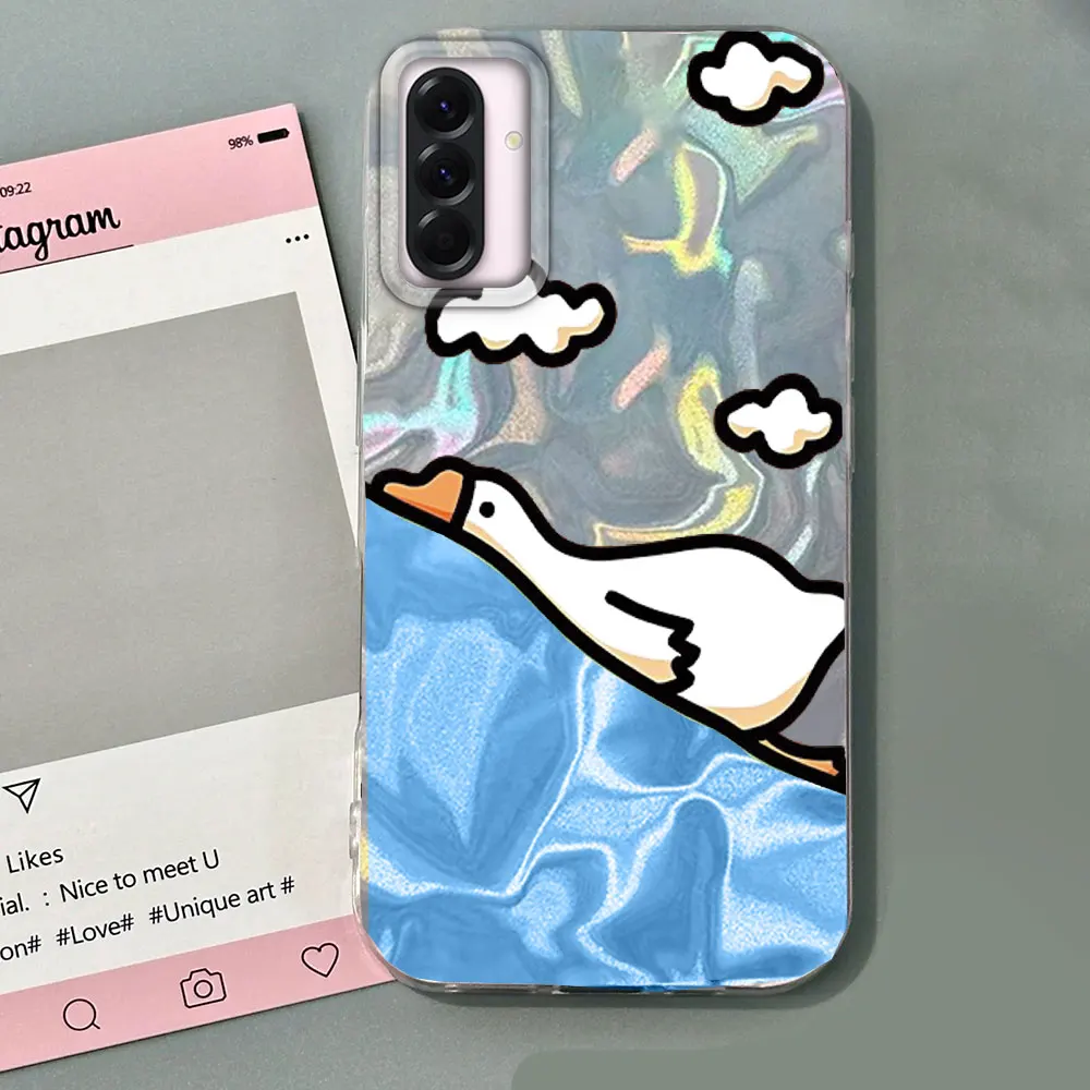 Adorable Cartoon Duck Cat Silicone Phone Case Back Cover