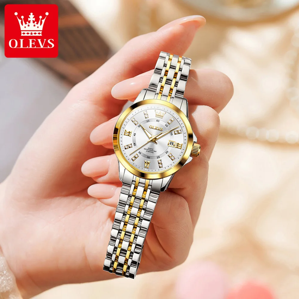 OLEVS 3620 Womens Watches Original Brand Elegant Fashion Quartz Wirtwatch For Ladies Waterproof Luminous Diamond Scale Reloj 4