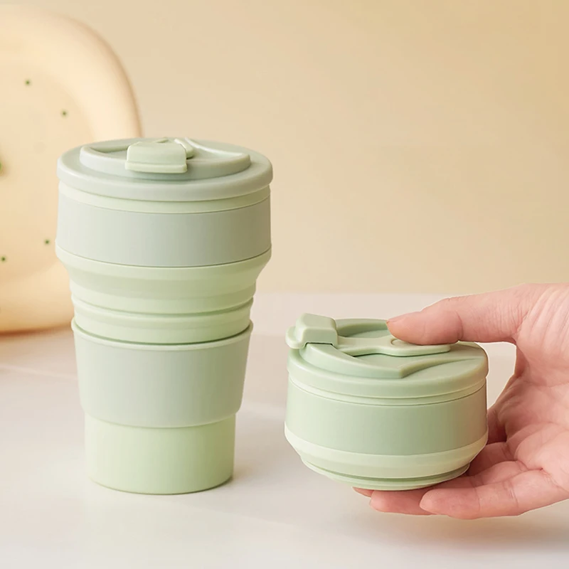 350/500ML Silicone Folding Water Bottle Portable Collapsible Cup Drinking Tea Cups Travel Mug Camping Gadgets