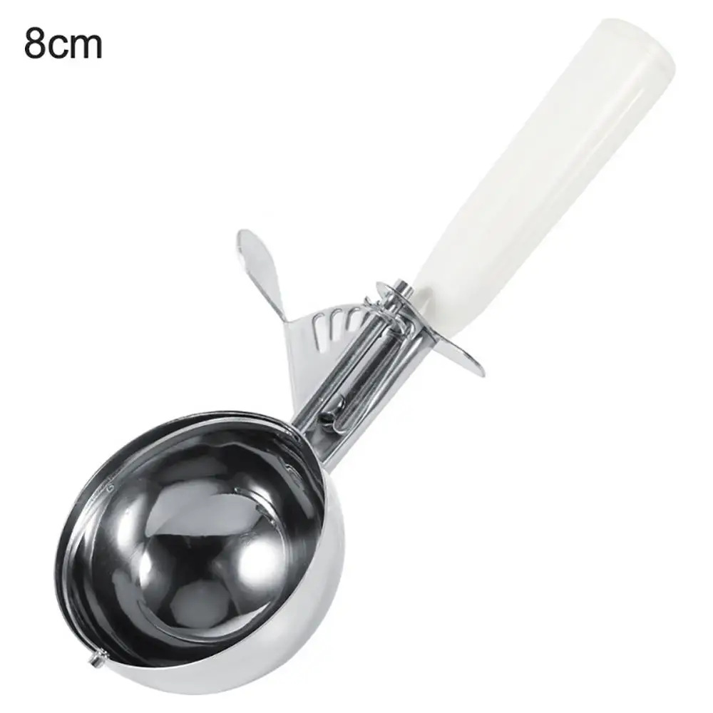 Ice Cream Scoop 4.2-8cm Stainless Steel Ice Cream Ball Scoop Fruit Mash Spoon Digger With Plastic Handle