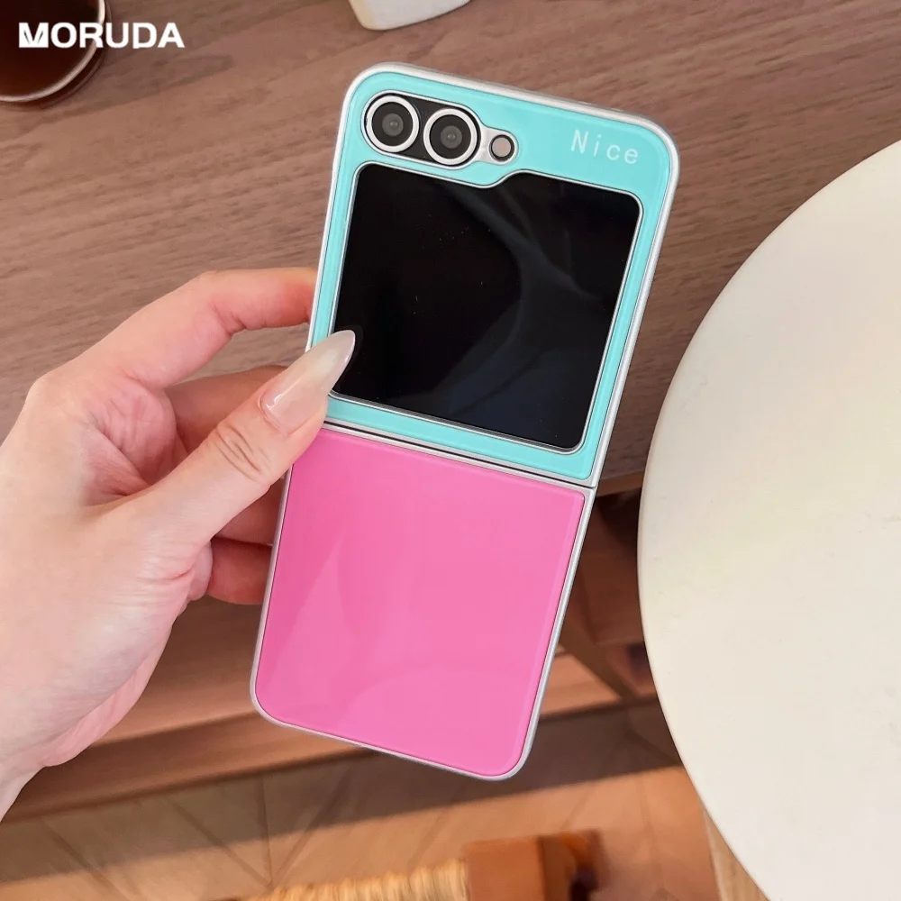 Fashionable Shockproof Acrylic Slim Phone Case - Vibrant Color Collision Design
