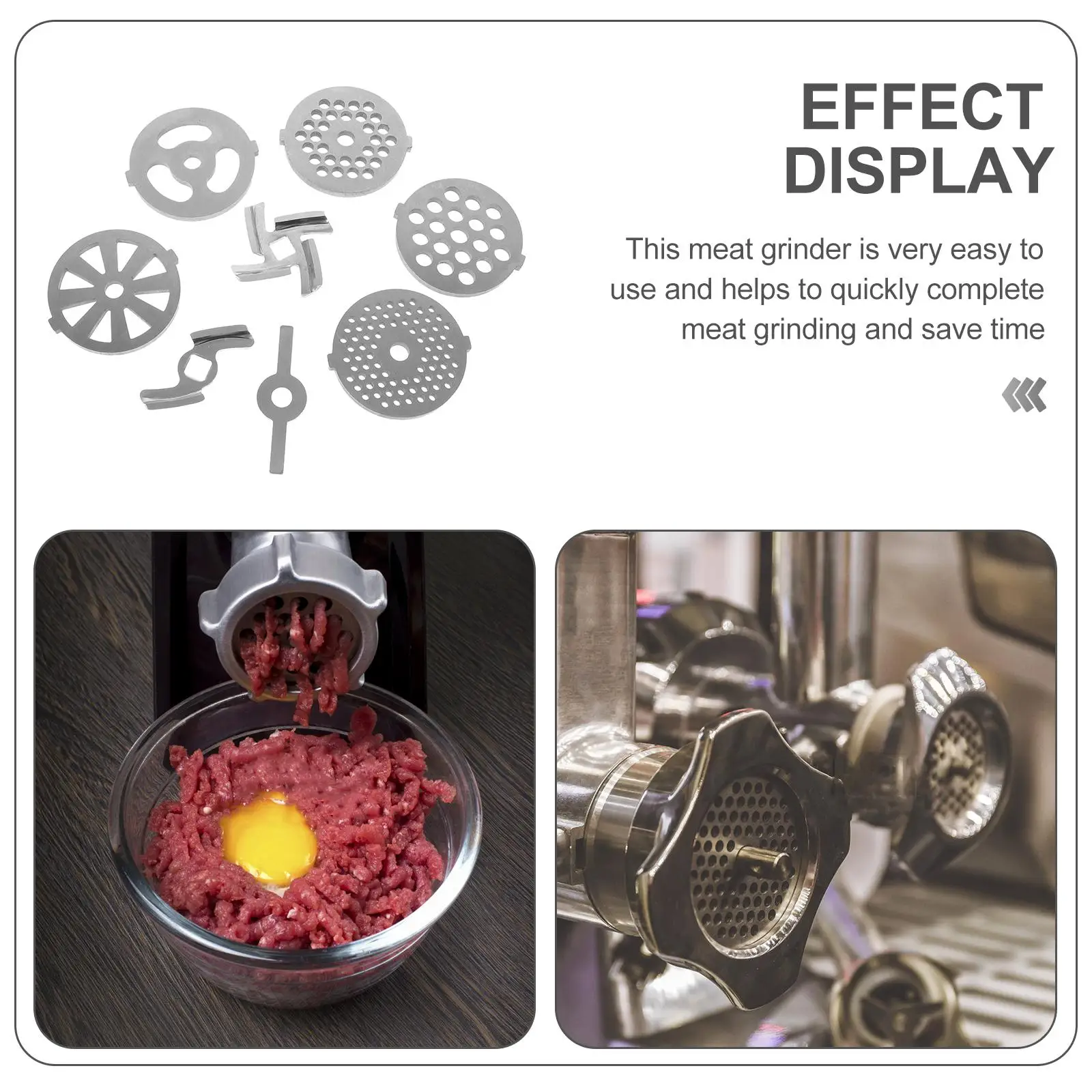 8 pcs Meat Accessories Stainless Steel Plates Mixer Parts Practical Cutting Plate Kitchen Gadgets Tools