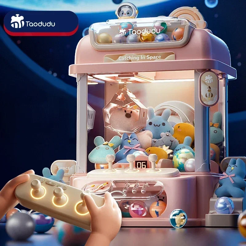 Claw Catch Toy DIY Doll Machine Kids Coin Operated Play Game Remote Control Counting Mini Crane Machines Music Doll Kid Gift
