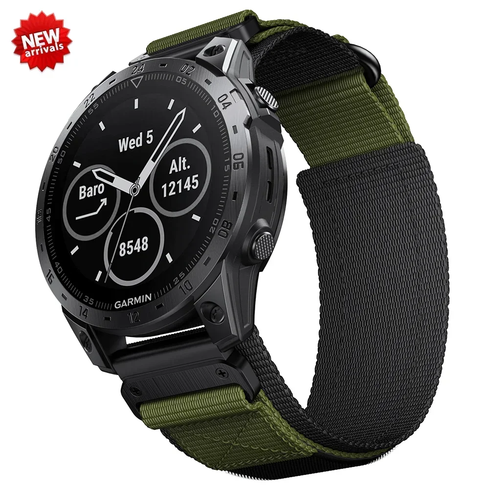 

22 26mm Garmin Nylon Strap For Fenix5 Plus 6Pro 7 Instinct Quick Release Wristband Replaceable Watch Band Fenix7X 5X 6X Bracelet
