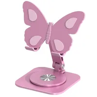 Aluminum Alloy Butterfly Phone Stand Foldable 360 Degree Rotating Adjustable Holder for Desk Tablet Smartphone