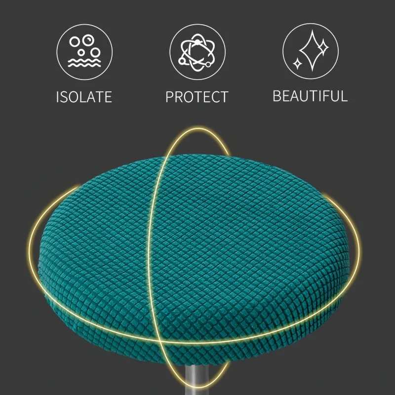 Elegant Adjustable Round Stool Cover - Removable & Washable Stretch Fabric Chair Protector