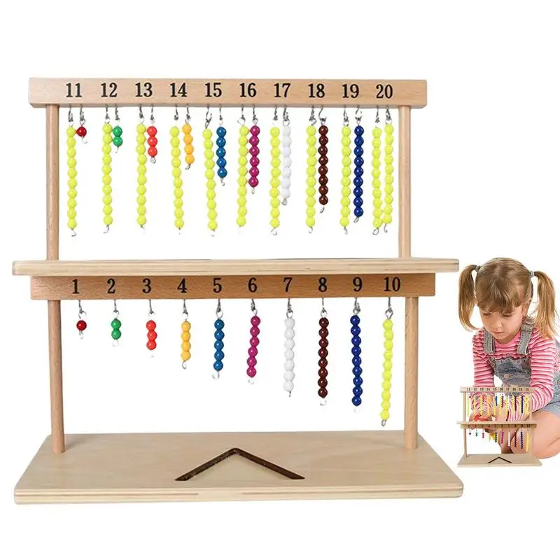 

Montessori Math Beads Safe And Durable Montessori Math Teaching Toys Easy To Use Color Beaded Math Training Toy For Kids