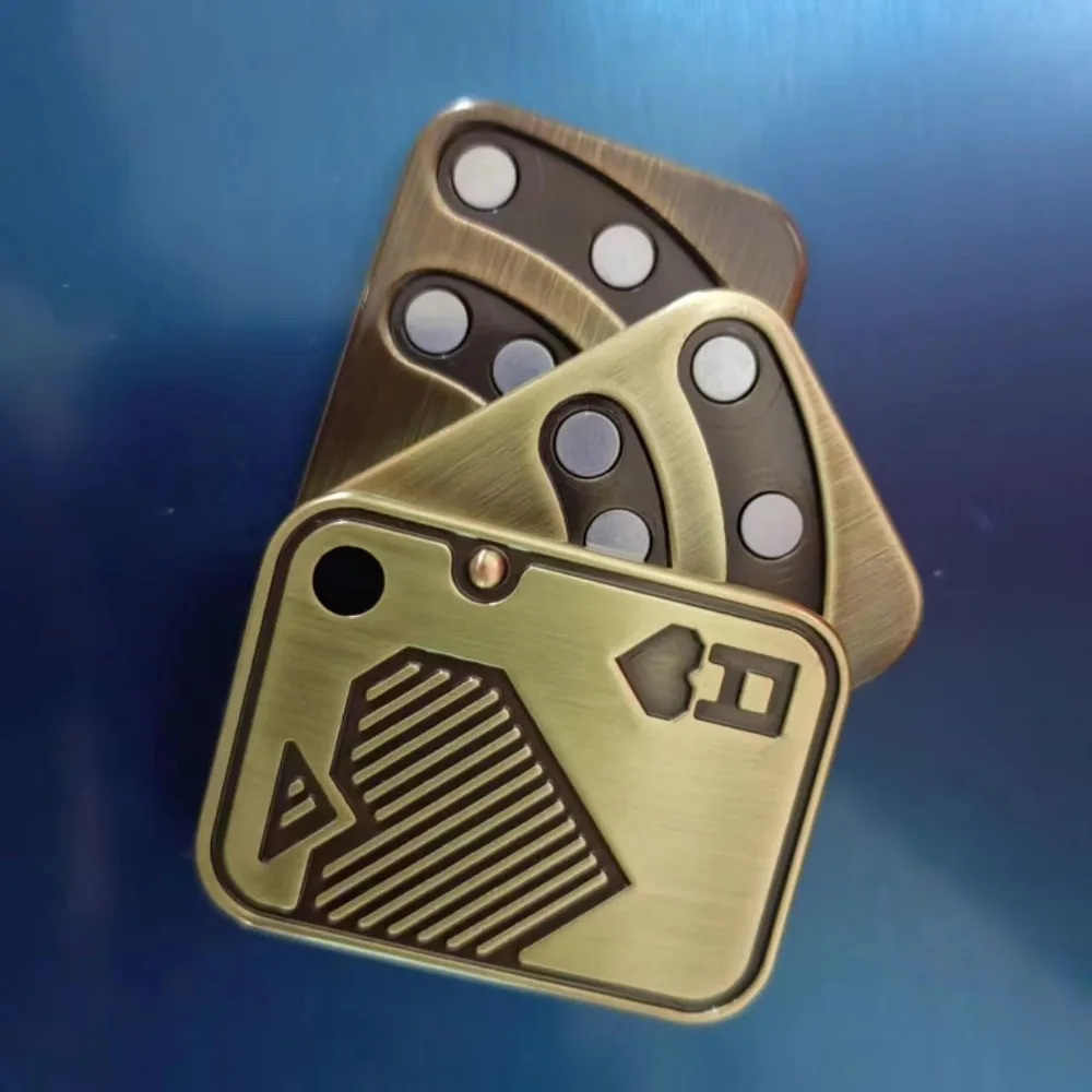 Fingertip Toy EDC Metal Three-layer Push Card Splat Coin AKQ Slider Fidget Spinner Leisure Office Stress Relief Toy Gift fidget toy sensory fidget toy anti stress toy finger sensory toy fingertip gyroscope toy