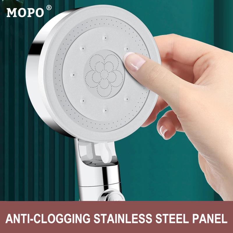 Shower Head High Pressure 6 Modes Adjustable Bathroom Filter One-key Stop Water Bathroom Accessories Toothbrushes Heads