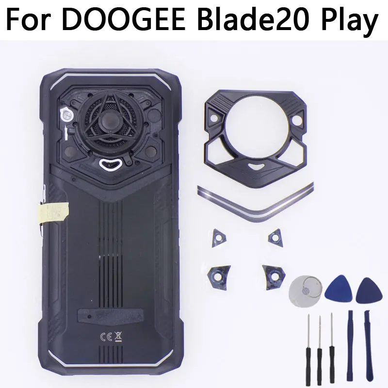 새로운 DOOGEE Blade20 Play 배터리 커버 후면 커버 후면 카메라 렌즈 장식 부품 DOOGEE Blade 20 Play 스마트폰용