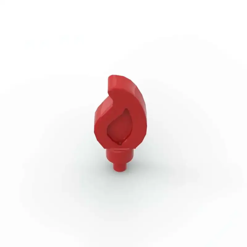 MOC 퍼즐 입자 37775 작은 화염 빌딩 블록 키트, 웨이브 라운드 스트레이트 싱글, 벽돌 장난감 선물, 직송, 10 개