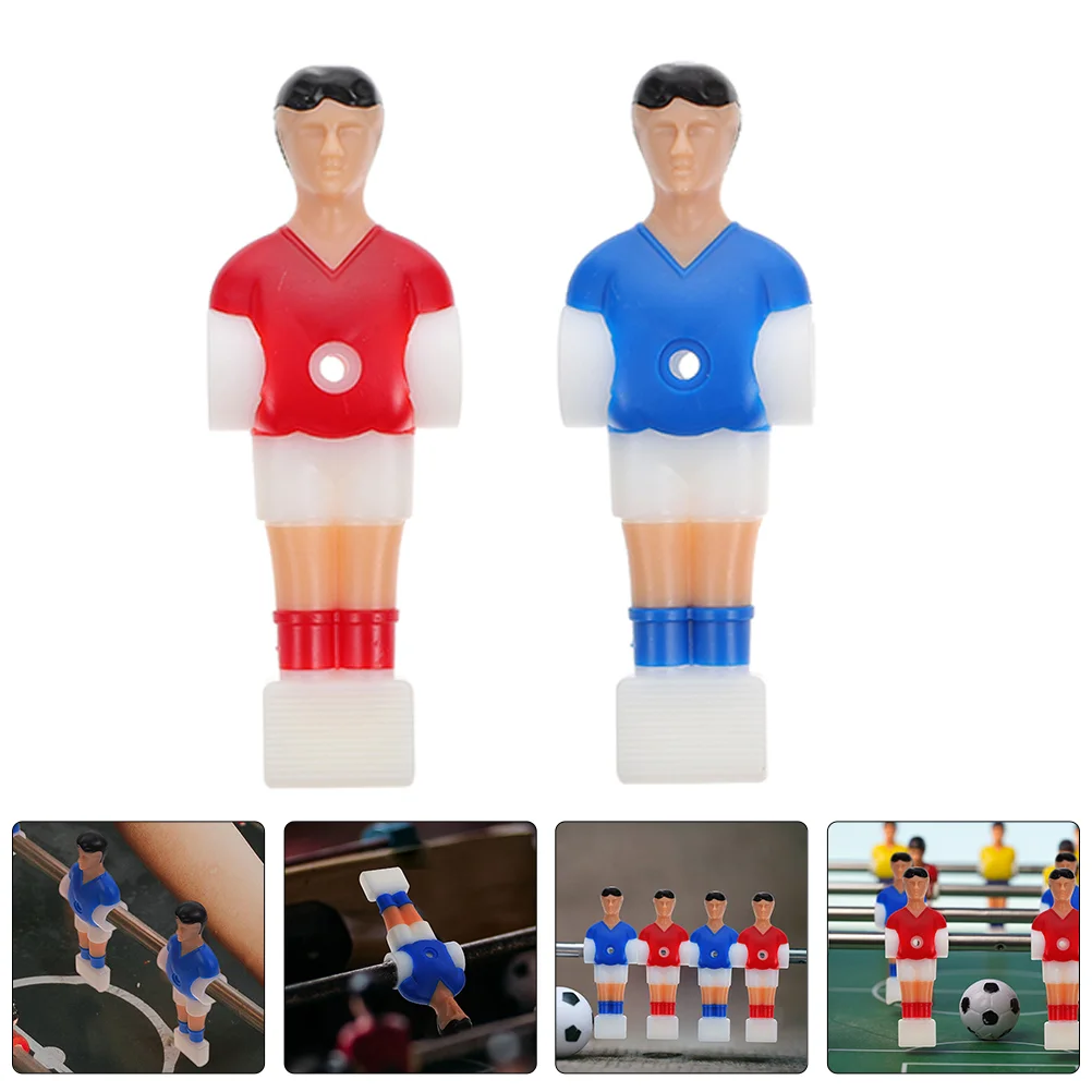Football Machine Parts Table Soccer Player Red Blue Desk Game Accessories Foosball Figures Replacement Soccer Players 8Pcs