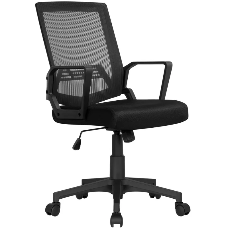 

Регулируемое эргономичное компьютерное кресло Easyfashion со средней спинкой, черного цвета
