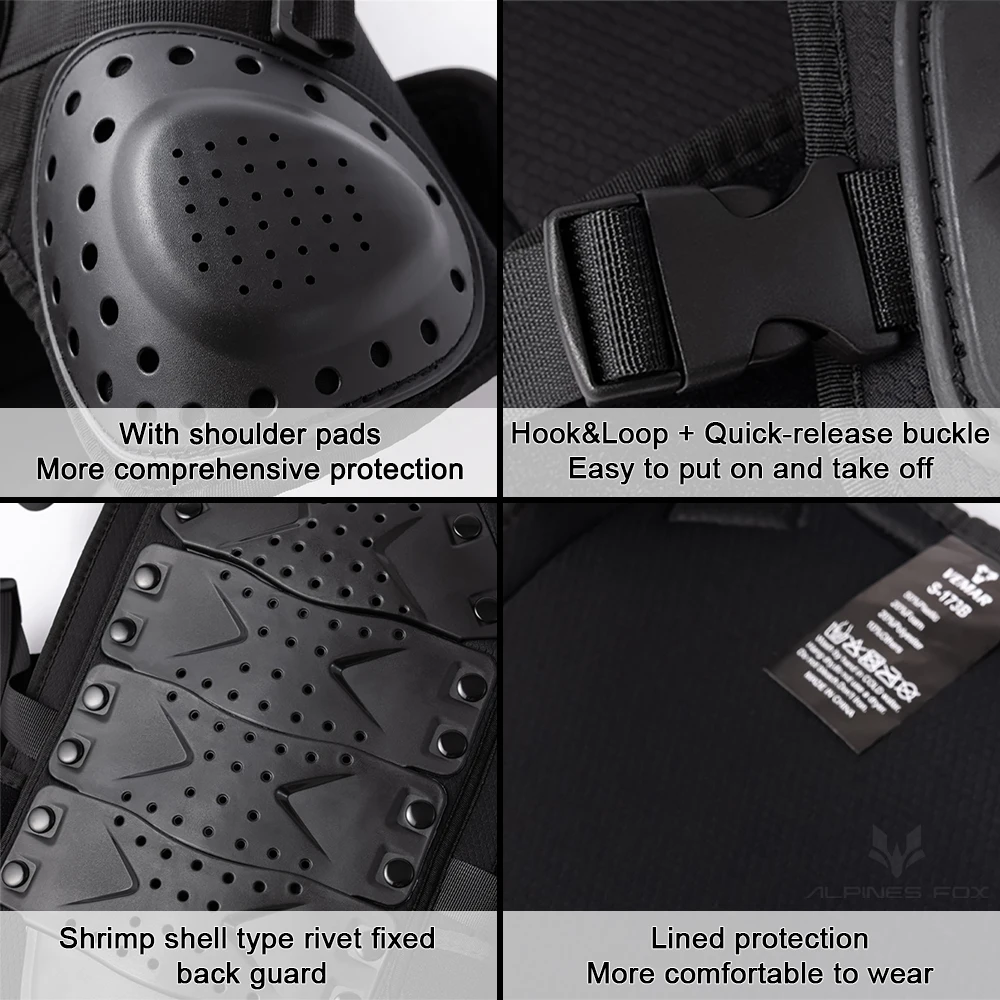Children Motorcycle Riding Body Armor Vest Kids Motocross Back Chest Protectors Off-Road Dirt Bike Cycling Protective Gear