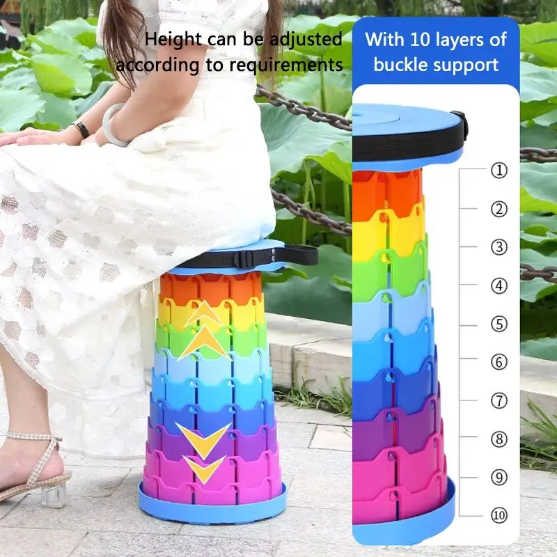 Portable round Folding Chair Accordion Chair Height Adjustment Simple Tool Elephant Swing Playground Queue folding chair