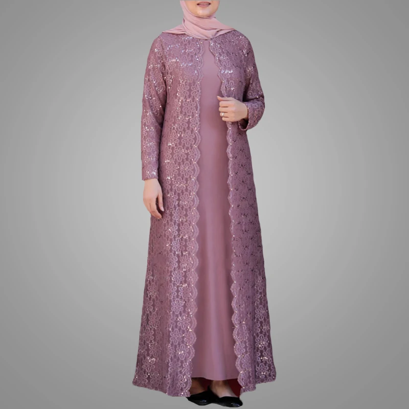 Hot Abaya Muslim Woman Fashion Exquisite Islamic Clothing with Stitch Loose Abaya