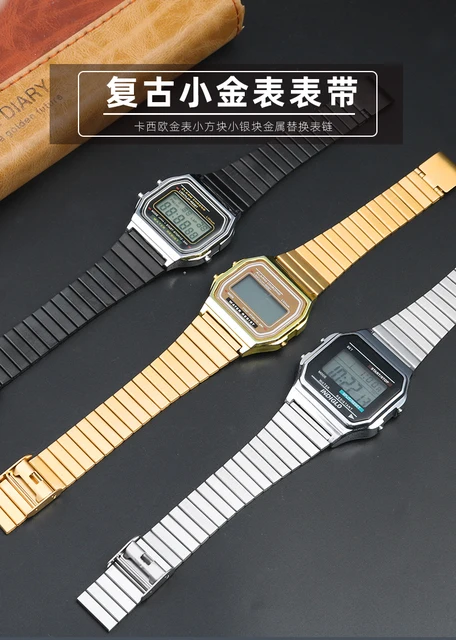 Edelstahl strap 18mm fur Casio Uhr kleine gold uhr AE 1200WGD 1A A168 159 festen kern edelstahl armband armband AliExpress 1511