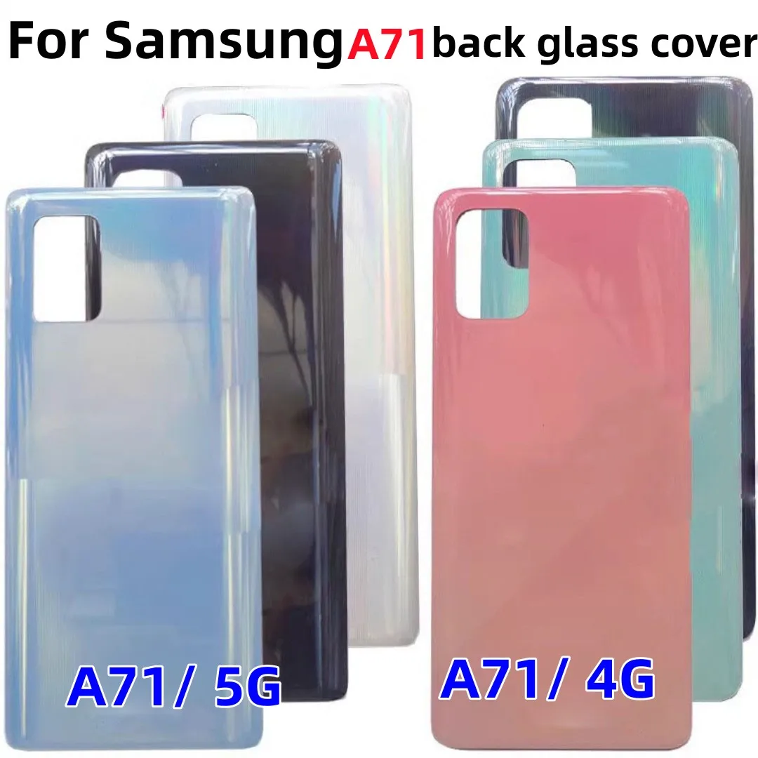 

Mobile Phone Back Cover Case Glass Replacement For Samsung Galaxy A71 SM-A715F A716 A7160 Battery Cover Rear Door Housing Case