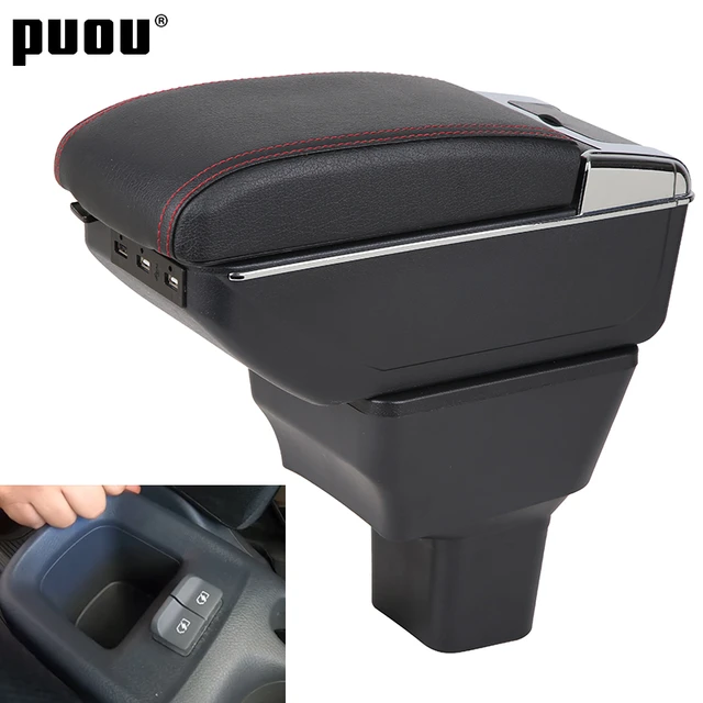 For Nissan Kicks Armrest Box 2016-2021 Central Console Storage Box Ashtray  Cup Holder Pu Leather Usb Charging Rotatable - Armrests - AliExpress
