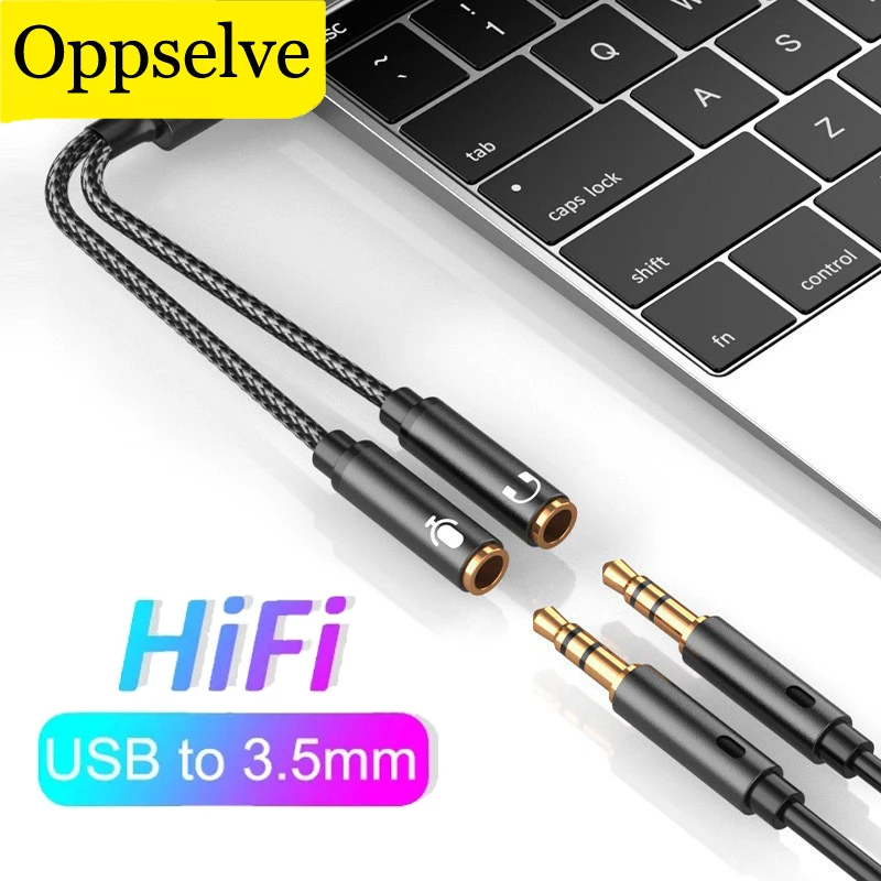 

Portable USB To 3.5mm Sound Card Audio Cable Adapter For Laptop Macbook Pro PC Headphone Microphone PS4 USB External Converter