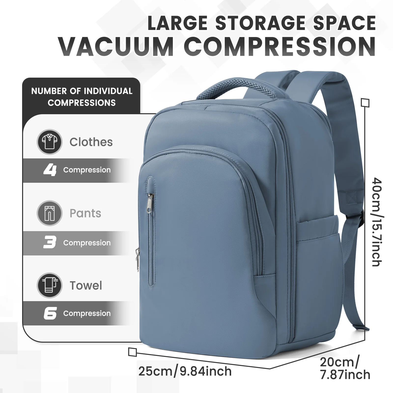 Vacuum Backpack Travel with Pump Hiking Backpack for Outdoor Adventures Flight Approved Daypack Ryanair 40x25x20 Travel Backpack