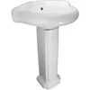 22" Corner Pedestal Bathroom Sink in White, with Overflow and Pre-Drilled 4" Centerset Faucet Holes  Porcelain Scratch 5