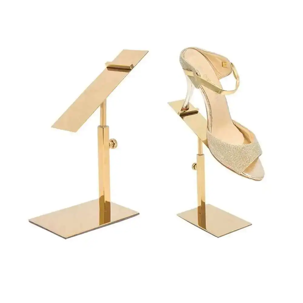 1PCS Black Gold Silver Stainless Steel Adjustable Shoe Display Rack Stand Holder