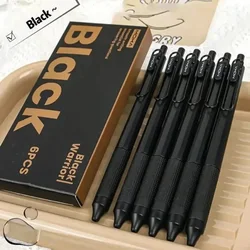 6PCS Retractable Gel Ink Pen Set - Smooth Writing, Quick - Drying Stainproof Ink, 0.5mm Fine Point, Portable Writing Gifts (6 Pcs Black)