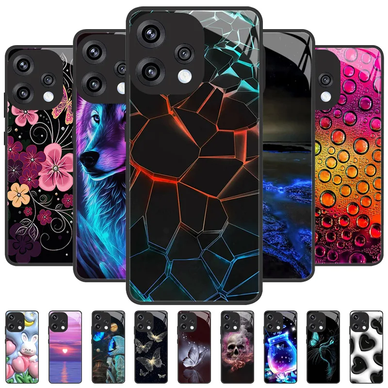 Luxury Hard PC Tempered Glass Phone Case Back Cover