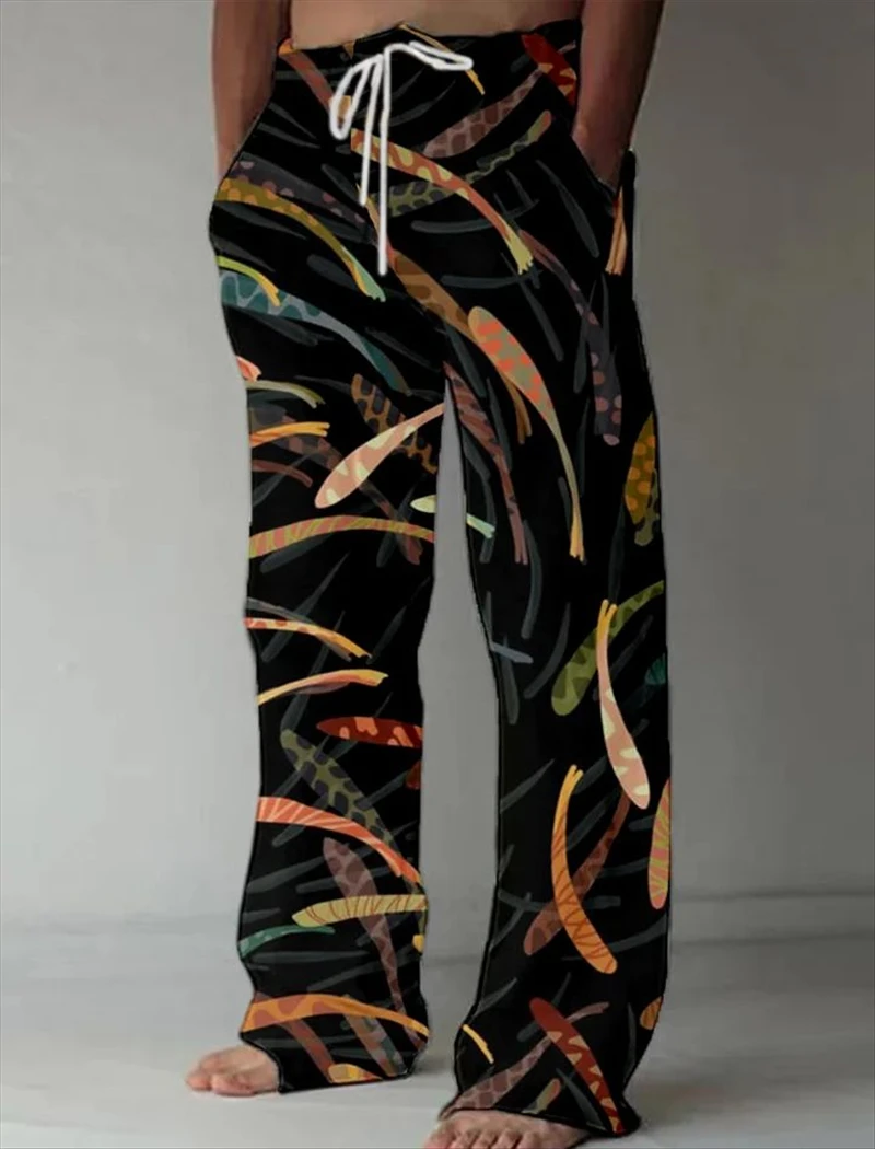 Summer men's thin new ink fish Japanese comfortable straight pants fashionable and comfortable striped men's thin pants hot sell
