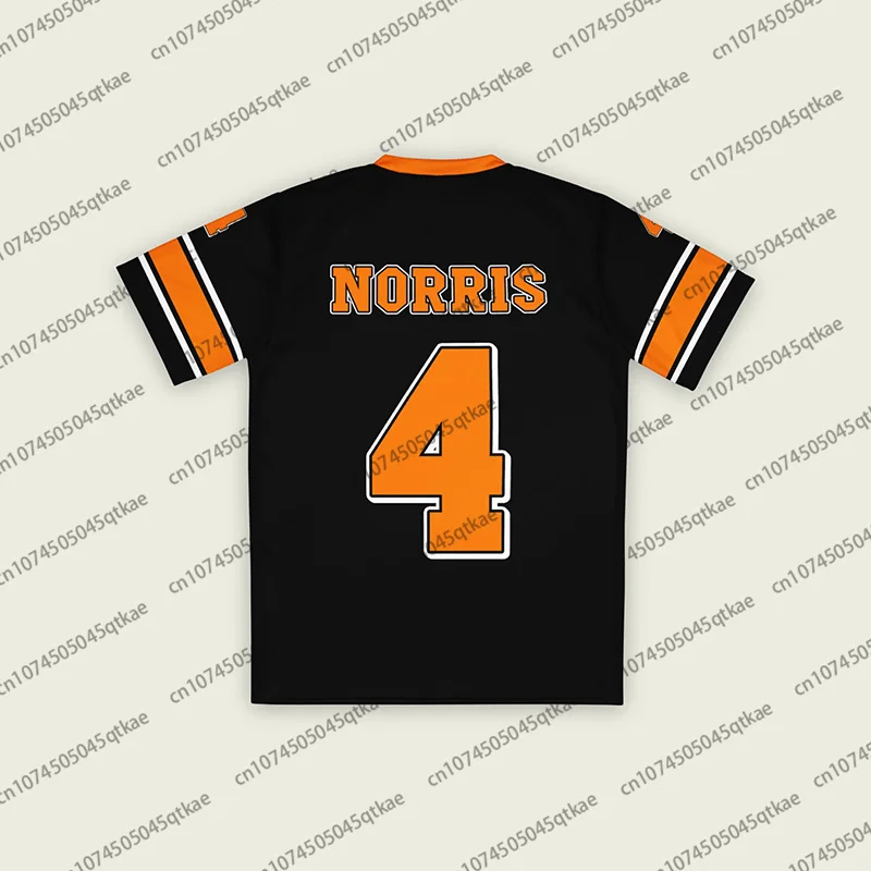 Lando Norris's McLaren Racing Number 4 Football Jersey Summer Fashion Unisex V-neck Breathable Loose Tshirt Women Clothing 4
