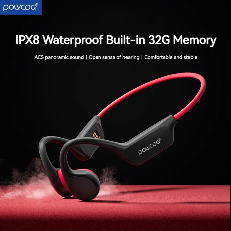 POLVCDG Bone Conduction Headset X7 IPX8 32GB Memory 5.3 Bluetooth Wireless Headset with microphone Waterproof Swimming 2023new bone conduction headphones bluetooth 5 0 wireless sports earphone ip56 headset stereo hands free with microphone for running