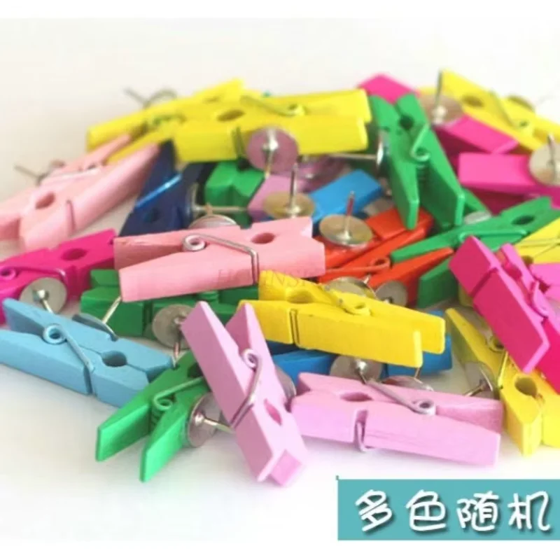 30개 나무 H형 못, 나무 클립, 푸시핀, 못, 연목판 고정 사진, 벽 펠트보드