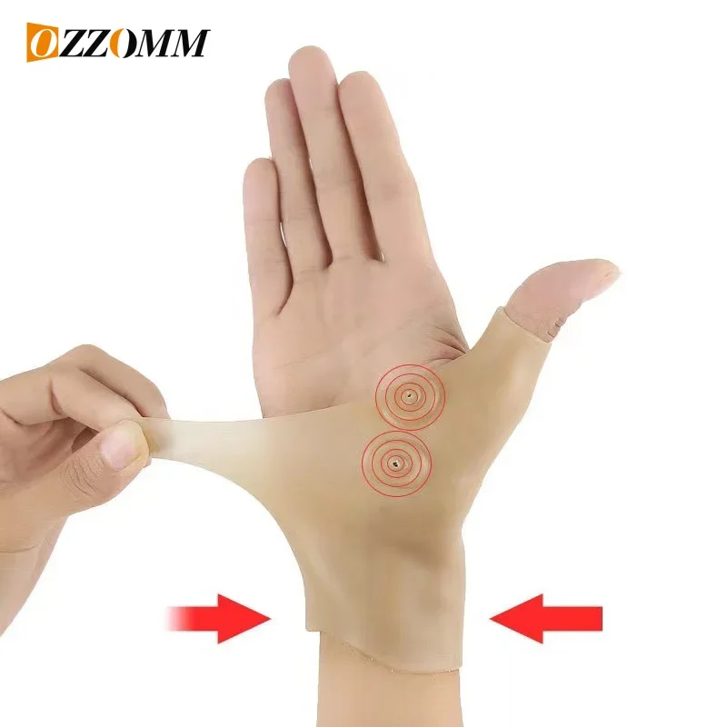 Wrist Brace Wrist Guard Wrist Support Wrist Support Band 1PC Magnetic Therapy Wrist Hand Thumb Brace Support Weight Lifting Silicone Gel Carpal tunnel wristband For Sports Protection